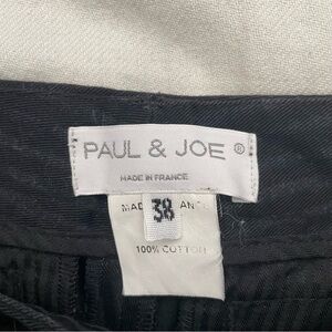 Paul & Joe Made in France 100% cotton black pinstripe straight leg pants eu 38